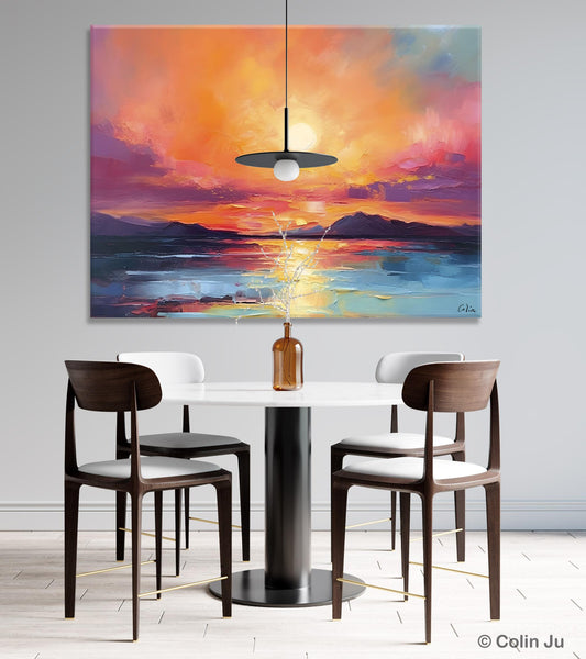 Simple Wall Art Ideas, Original Landscape Abstract Painting, Dining Room Abstract Paintings, Large Landscape Canvas Paintings, Buy Art Online-LargePaintingArt.com