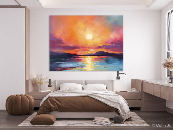 Simple Wall Art Ideas, Original Landscape Abstract Painting, Dining Room Abstract Paintings, Large Landscape Canvas Paintings, Buy Art Online-LargePaintingArt.com