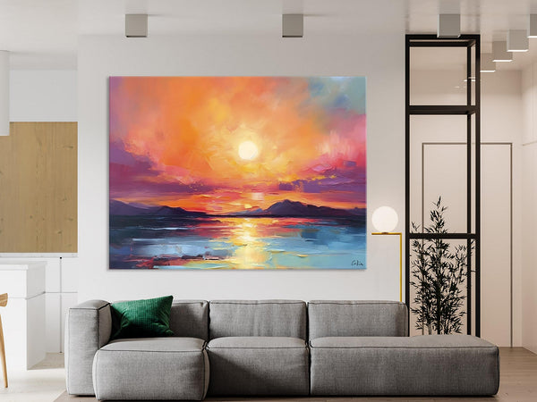 Simple Wall Art Ideas, Original Landscape Abstract Painting, Dining Room Abstract Paintings, Large Landscape Canvas Paintings, Buy Art Online-LargePaintingArt.com