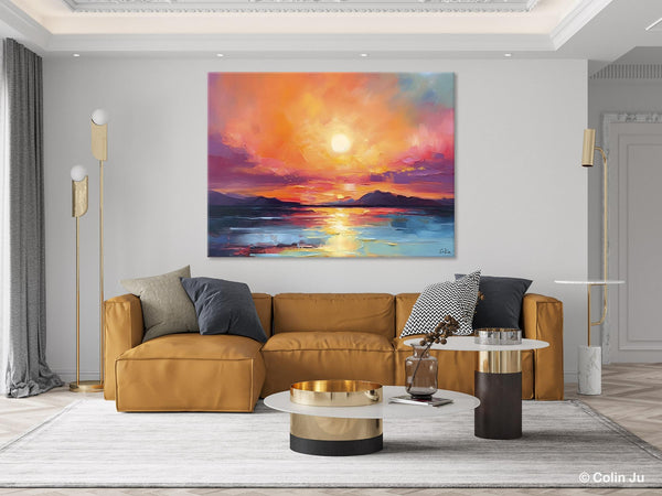 Simple Wall Art Ideas, Original Landscape Abstract Painting, Dining Room Abstract Paintings, Large Landscape Canvas Paintings, Buy Art Online-LargePaintingArt.com