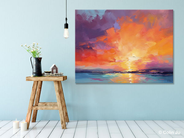 Landscape Acrylic Art, Large Abstract Painting for Living Room, Original Abstract Wall Art, Landscape Canvas Art, Hand Painted Canvas Art-LargePaintingArt.com