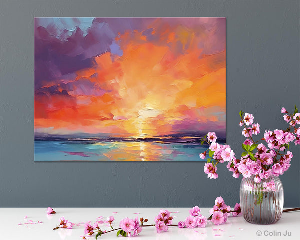 Landscape Acrylic Art, Large Abstract Painting for Living Room, Original Abstract Wall Art, Landscape Canvas Art, Hand Painted Canvas Art-LargePaintingArt.com