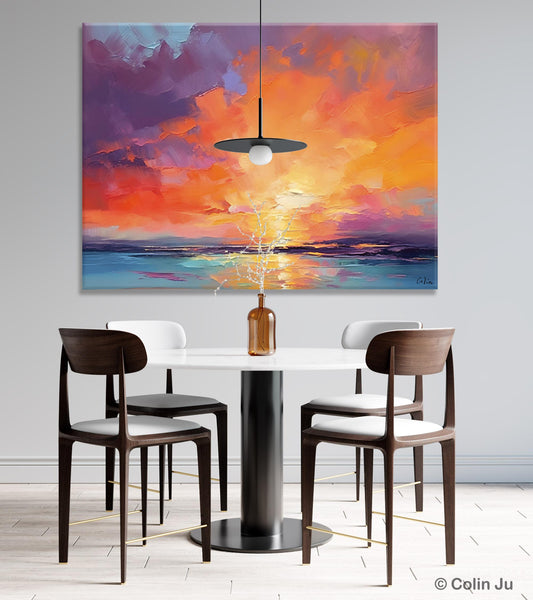 Landscape Acrylic Art, Large Abstract Painting for Living Room, Original Abstract Wall Art, Landscape Canvas Art, Hand Painted Canvas Art-LargePaintingArt.com