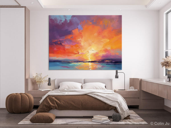 Landscape Acrylic Art, Large Abstract Painting for Living Room, Original Abstract Wall Art, Landscape Canvas Art, Hand Painted Canvas Art-LargePaintingArt.com