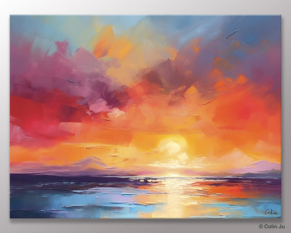 Original Abstract Wall Art, Landscape Acrylic Art, Large Abstract Painting for Living Room, Landscape Canvas Art, Hand Painted Canvas Art-LargePaintingArt.com