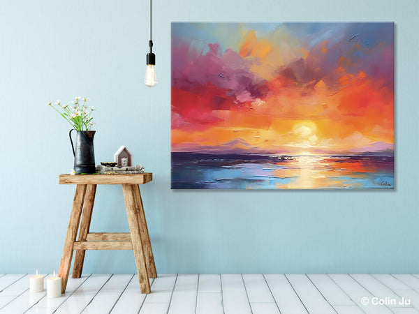 Original Abstract Wall Art, Landscape Acrylic Art, Large Abstract Painting for Living Room, Landscape Canvas Art, Hand Painted Canvas Art-LargePaintingArt.com