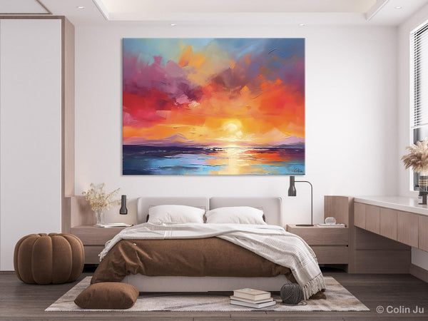Original Abstract Wall Art, Landscape Acrylic Art, Large Abstract Painting for Living Room, Landscape Canvas Art, Hand Painted Canvas Art-LargePaintingArt.com