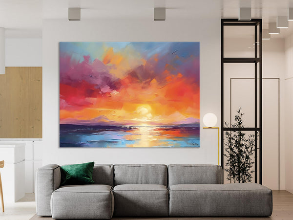Original Abstract Wall Art, Landscape Acrylic Art, Large Abstract Painting for Living Room, Landscape Canvas Art, Hand Painted Canvas Art-LargePaintingArt.com