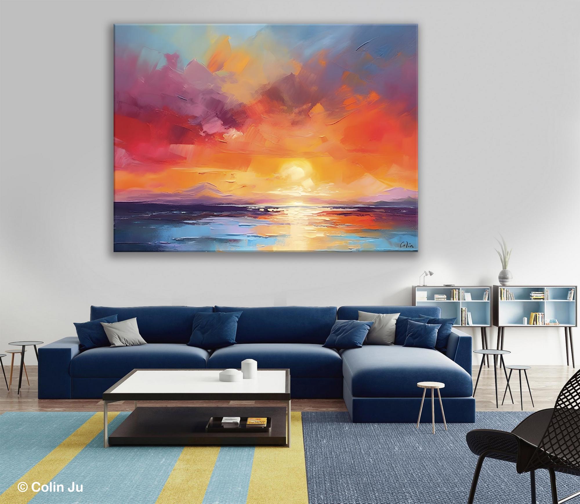Original Abstract Wall Art, Landscape Acrylic Art, Large Abstract Painting for Living Room, Landscape Canvas Art, Hand Painted Canvas Art-LargePaintingArt.com