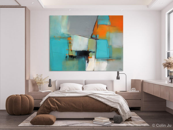 Dining Room Canvas Painting, Original Modern Acrylic Paintings, Contemporary Abstract Artwork, Large Canvas Painting for Office-LargePaintingArt.com