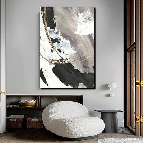 Large Paintings for Living Room, Black Acrylic Paintings, Buy Art Online, Modern Wall Art Ideas, Contemporary Canvas Paintings-LargePaintingArt.com