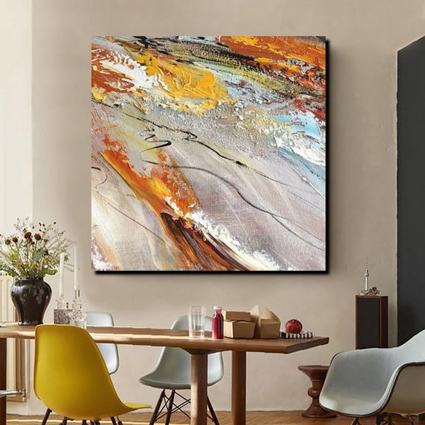 Living Room Modern Paintings, Simple Abstract Paintings, Abstract Contemporary Paintings, Heavy Texture Painting, Hand Painted Canvas Art-LargePaintingArt.com