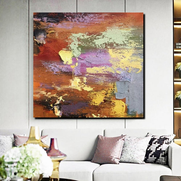 Simple Abstract Paintings, Modern Contemporary Wall Art Ideas, Living Room Acrylic Paintings, Heavy Texture Painting, Hand Painted Canvas Art-LargePaintingArt.com