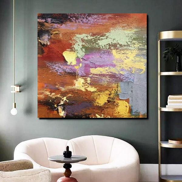 Simple Abstract Paintings, Modern Contemporary Wall Art Ideas, Living Room Acrylic Paintings, Heavy Texture Painting, Hand Painted Canvas Art-LargePaintingArt.com