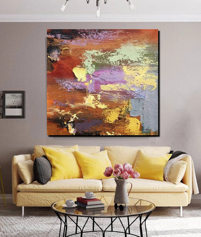 Simple Abstract Paintings, Modern Contemporary Wall Art Ideas, Living Room Acrylic Paintings, Heavy Texture Painting, Hand Painted Canvas Art-LargePaintingArt.com