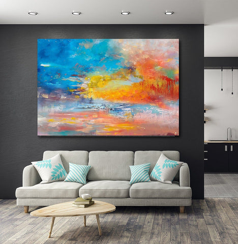 Large Paintings for Living Room, Buy Paintings Online, Wall Art Paintings for Bedroom, Simple Modern Art, Simple Abstract Art-LargePaintingArt.com