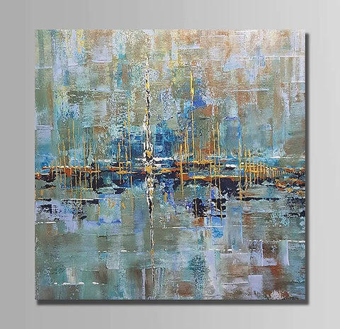 Dining Room Canvas Painting, Simple Modern Acrylic Paintings, Contemporary Modern Artwork, Large Canvas Painting for Office-LargePaintingArt.com