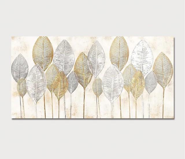 Abstract Leaves Paintings, Contemporary Wall Art Paintings, Simple Modern Paintings for Dining Room-LargePaintingArt.com