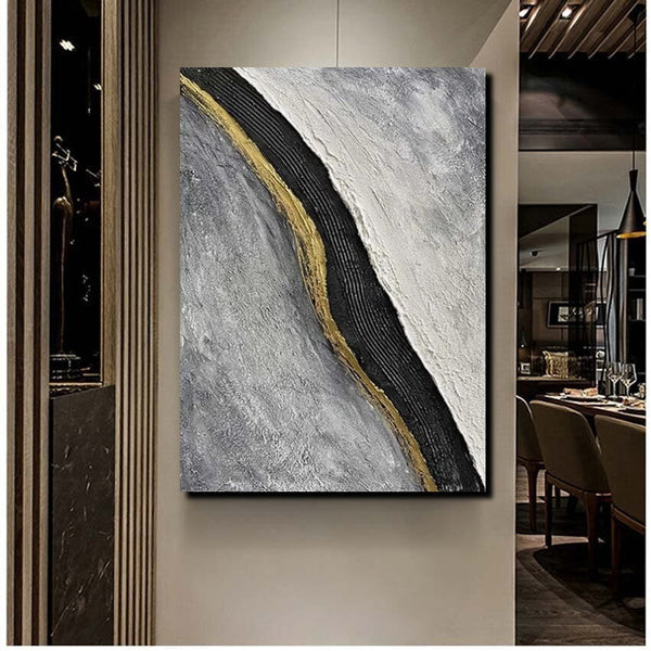 Bedroom Wall Art Ideas, Black Abstract Painting, Acrylic Canvas Paintings for Living Room, Simple Wall Art Ideas, Buy Paintings Online-LargePaintingArt.com
