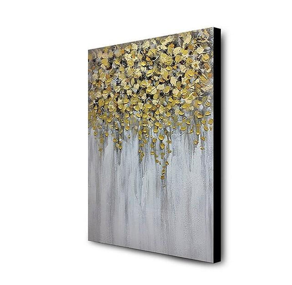 Abstract Flower Painting, Flower Acrylic Painting, Canvas Painting Flower, Paintings for Dining Room, Simple Modern Acrylic Paintings-LargePaintingArt.com