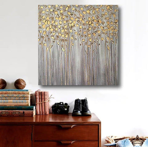 Birch Tree Paintings, Easy Painting Ideas for Bedroom, Acrylic Painting on Canvas, Large Acrylic Canvas Paintings, Huge Painting for Sale-LargePaintingArt.com