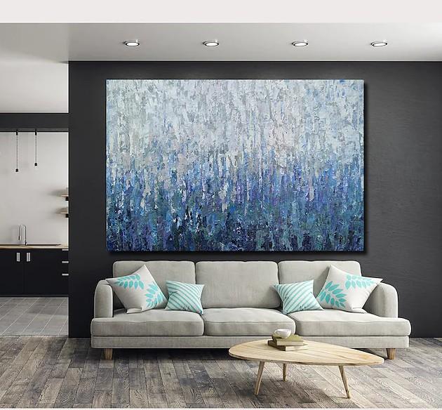 Simple Painting Ideas for Bedroom, Palette Knife Paintings, Hand Painted Canvas Art, Modern Paintings for Living Room-LargePaintingArt.com