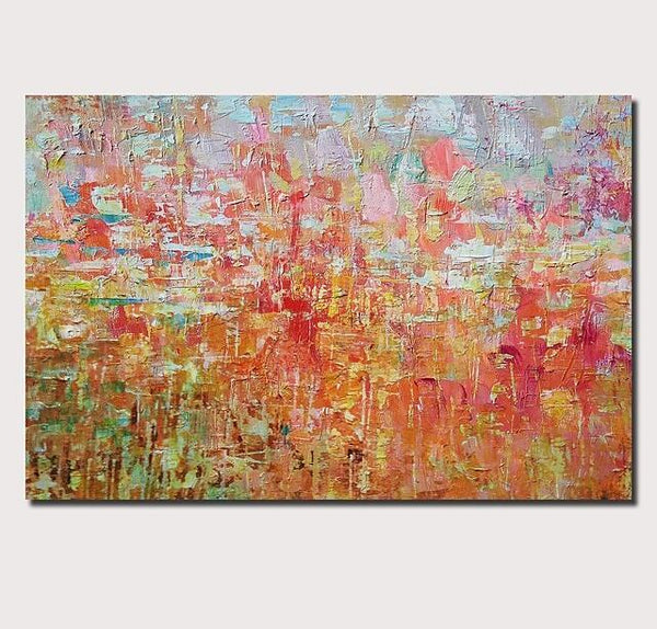 Palette Knife Paintings, Hand Painted Canvas Art, Simple Painting Ideas for Bedroom, Modern Paintings for Living Room-LargePaintingArt.com