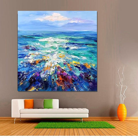 Heavy Texture Paintings, Palette Knife Paniting, Acrylic Painting on Canvas, Modern Acrylic Canvas Painting, Oversized Wall Art Painting for Sale-LargePaintingArt.com