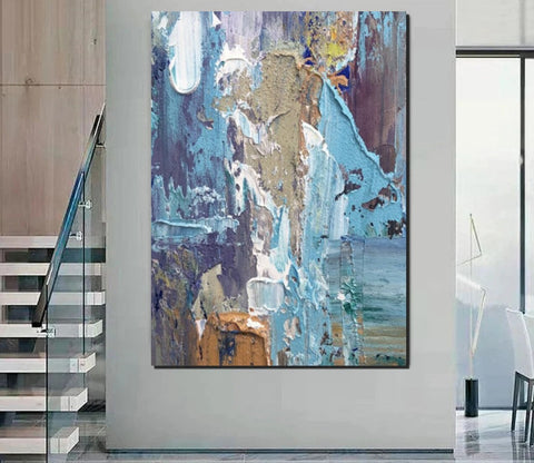 Hand Painted Wall Painting, Abstract Acrylic Painting for Bedroom, Simple Modern Abstract Art, Extra Large Painting Ideas for Living Room-LargePaintingArt.com