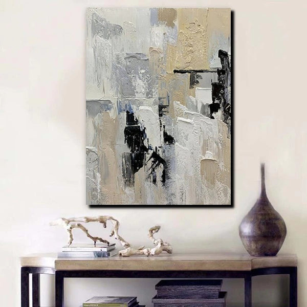 Heavy Texture Painting, Modern Abstract Painting, Simple Wall Art Ideas, Dining Room Abstract Painting, Acrylic Canvas Paintings-LargePaintingArt.com