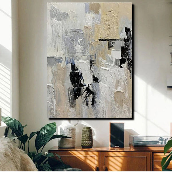 Heavy Texture Painting, Modern Abstract Painting, Simple Wall Art Ideas, Dining Room Abstract Painting, Acrylic Canvas Paintings-LargePaintingArt.com
