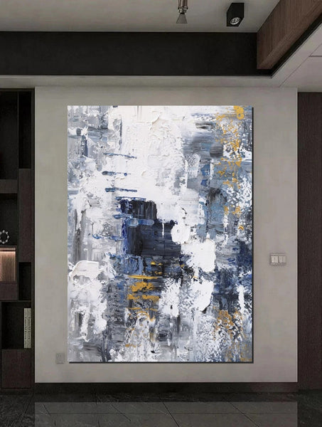 Living Room Abstract Wall Art Ideas, Large Acrylic Canvas Paintings, Large Wall Art Ideas, Impasto Painting, Simple Modern Abstract Painting-LargePaintingArt.com