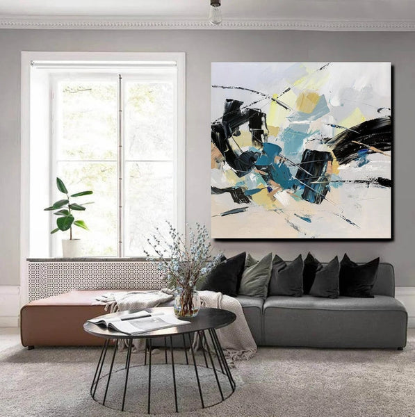 Bedroom Abstract Paintings, Simple Modern Paintings, Abstract Contemporary Art, Large Painting for Sale, Hand Painted Canvas Art-LargePaintingArt.com