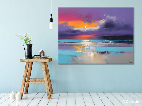Abstract Landscape Paintings, Modern Abstract Wall Art, Extra Large Canvas Painting for Dining Room, Original Canvas Wall Art Paintings-LargePaintingArt.com