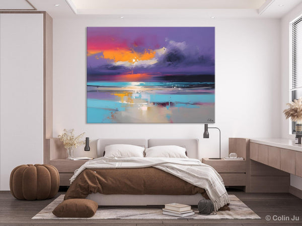 Abstract Landscape Paintings, Modern Abstract Wall Art, Extra Large Canvas Painting for Dining Room, Original Canvas Wall Art Paintings-LargePaintingArt.com