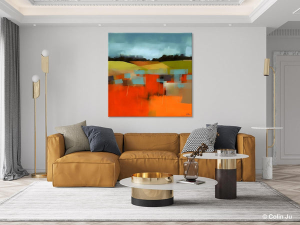 Original Landscape Wall Art Paintings, Oversized Modern Canvas Paintings, Modern Acrylic Artwork, Large Abstract Painting for Dining Room-LargePaintingArt.com