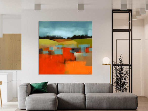 Original Landscape Wall Art Paintings, Oversized Modern Canvas Paintings, Modern Acrylic Artwork, Large Abstract Painting for Dining Room-LargePaintingArt.com