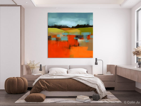 Original Landscape Wall Art Paintings, Oversized Modern Canvas Paintings, Modern Acrylic Artwork, Large Abstract Painting for Dining Room-LargePaintingArt.com