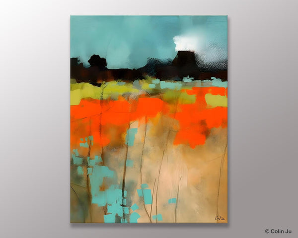 Modern Abstract Wall Art, Extra Large Canvas Painting for Dining Room, Original Canvas Wall Art Paintings, Abstract Landscape Paintings-LargePaintingArt.com