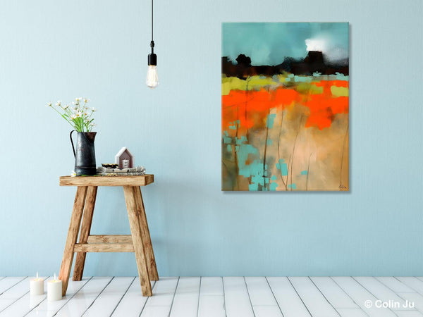 Modern Abstract Wall Art, Extra Large Canvas Painting for Dining Room, Original Canvas Wall Art Paintings, Abstract Landscape Paintings-LargePaintingArt.com