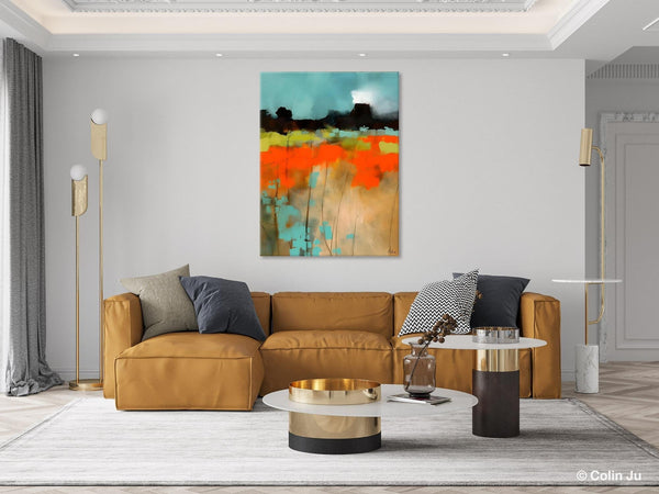 Modern Abstract Wall Art, Extra Large Canvas Painting for Dining Room, Original Canvas Wall Art Paintings, Abstract Landscape Paintings-LargePaintingArt.com