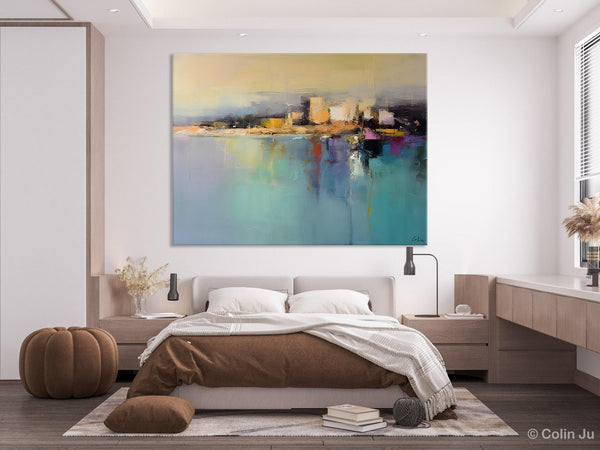 Abstract Landscape Paintings, Palette Knife Canvas Art, Extra Large Canvas Painting for Dining Room, Original Canvas Wall Art Paintings-LargePaintingArt.com