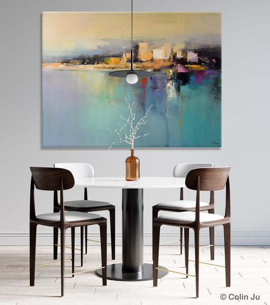 Abstract Landscape Paintings, Palette Knife Canvas Art, Extra Large Canvas Painting for Dining Room, Original Canvas Wall Art Paintings-LargePaintingArt.com