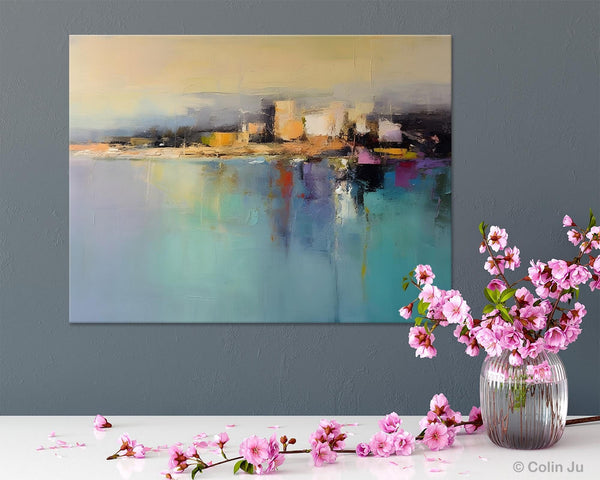 Abstract Landscape Paintings, Palette Knife Canvas Art, Extra Large Canvas Painting for Dining Room, Original Canvas Wall Art Paintings-LargePaintingArt.com