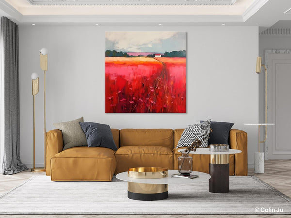 Original Landscape Paintings, Oversized Modern Wall Art Paintings, Modern Acrylic Artwork on Canvas, Large Abstract Painting for Living Room-LargePaintingArt.com