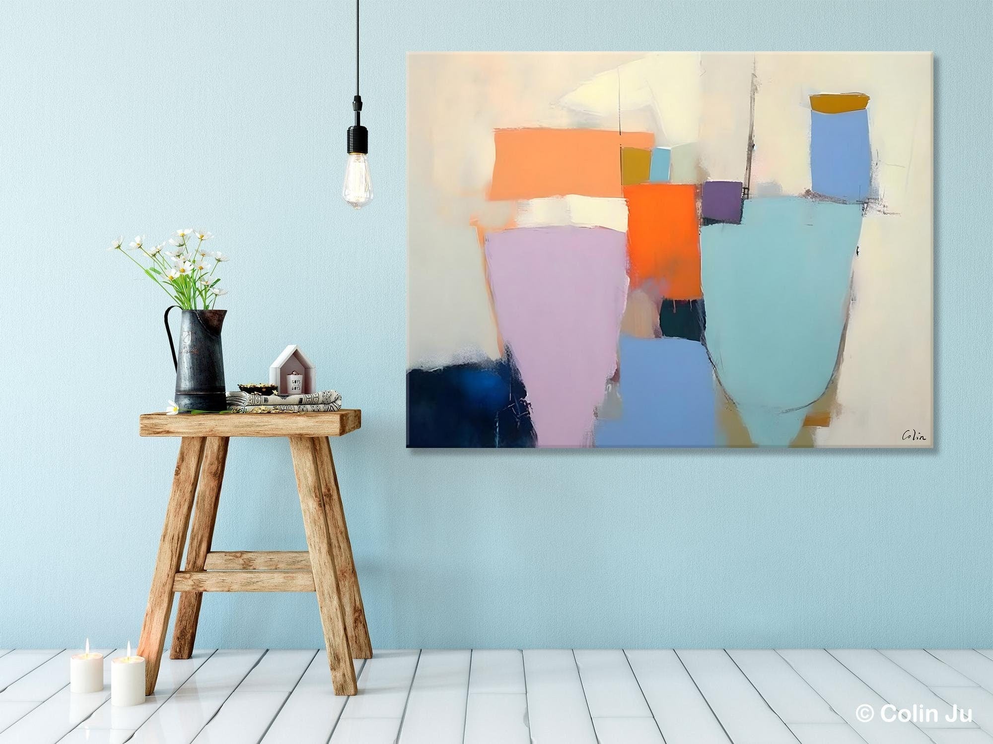 Simple Wall Painting Ideas for Living Room, Extra Large Painting on Canvas, Contemporary Acrylic Art, Original Abstract Wall Art Paintings-LargePaintingArt.com