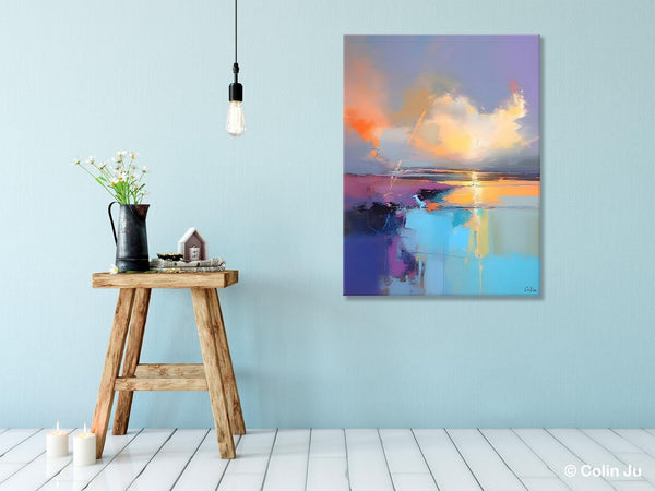 Original Landscape Paintings, Modern Paintings, Large Contemporary Wall Art, Acrylic Painting on Canvas, Extra Large Paintings for Bedroom-LargePaintingArt.com