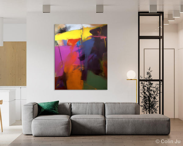 Extra Large Abstract Painting for Dining Room, Large Original Abstract Wall Art, Contemporary Acrylic Paintings, Abstract Painting on Canvas-LargePaintingArt.com