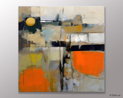 Modern Acrylic Artwork, Original Modern Art, Heavy Texture Canvas Paintings, Contemporary Canvas Art, Large Abstract Painting for Bedroom-LargePaintingArt.com