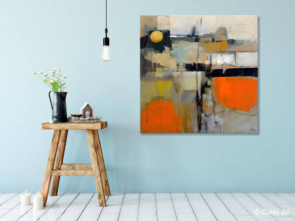 Modern Acrylic Artwork, Original Modern Art, Heavy Texture Canvas Paintings, Contemporary Canvas Art, Large Abstract Painting for Bedroom-LargePaintingArt.com